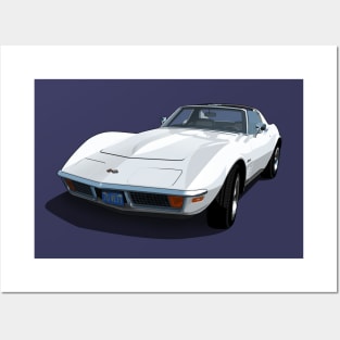 1970 Corvette Stingray in Classic White Posters and Art